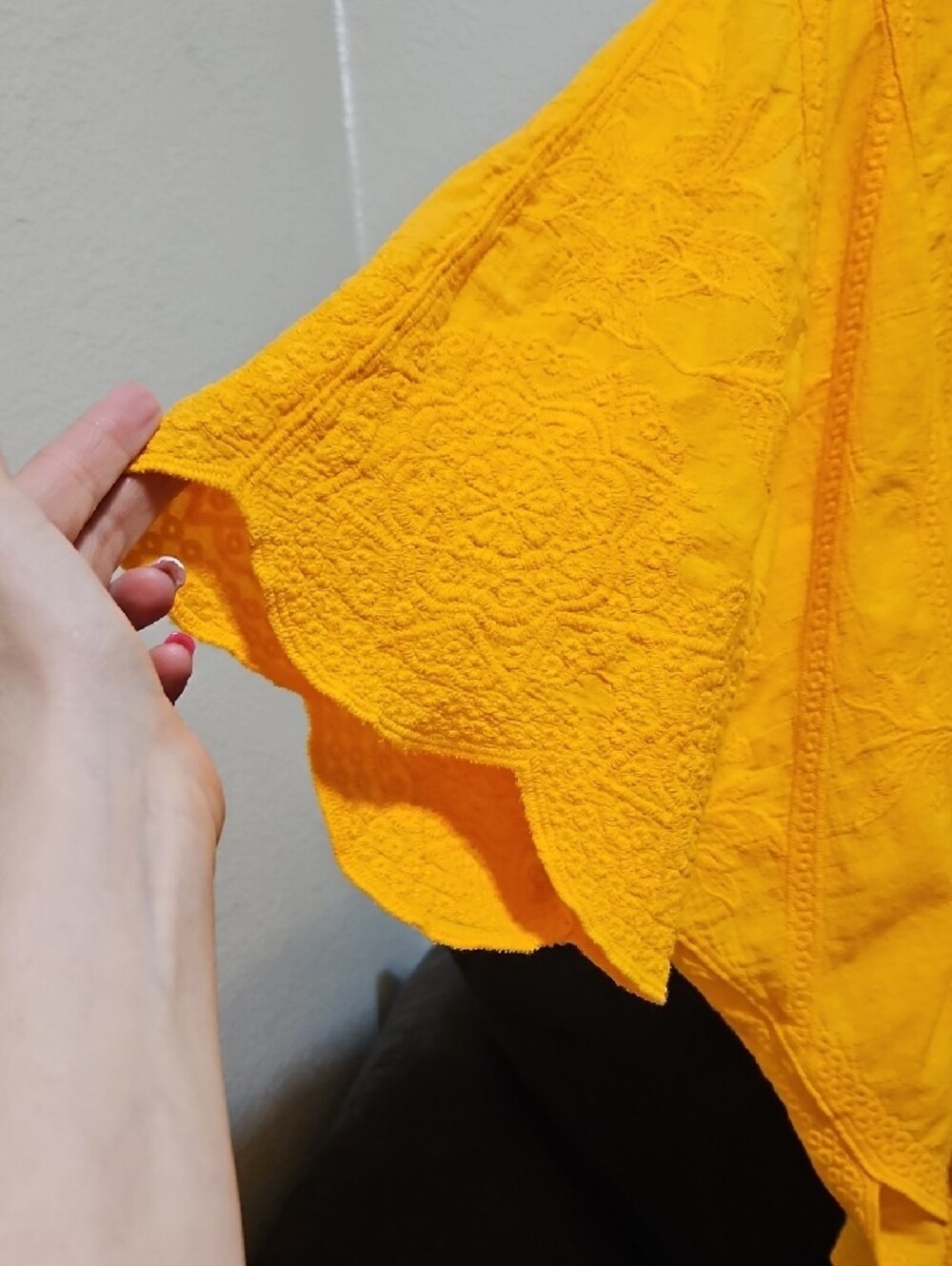 Cato Yellow Embroidered Peasant Tunic - Picture 5 of 8